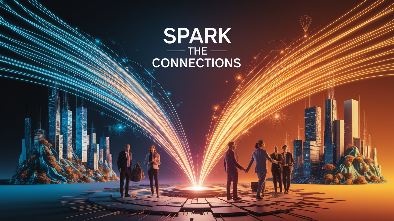 A conceptual illustration representing Spark the Connections. Visualize the main ideas: . Creative but clear representation of the concept. Style: photorealistic. high quality, detailed, professional, clean composition, good lighting, sharp focus, well-composed. high quality, professional, detailed, well-composed