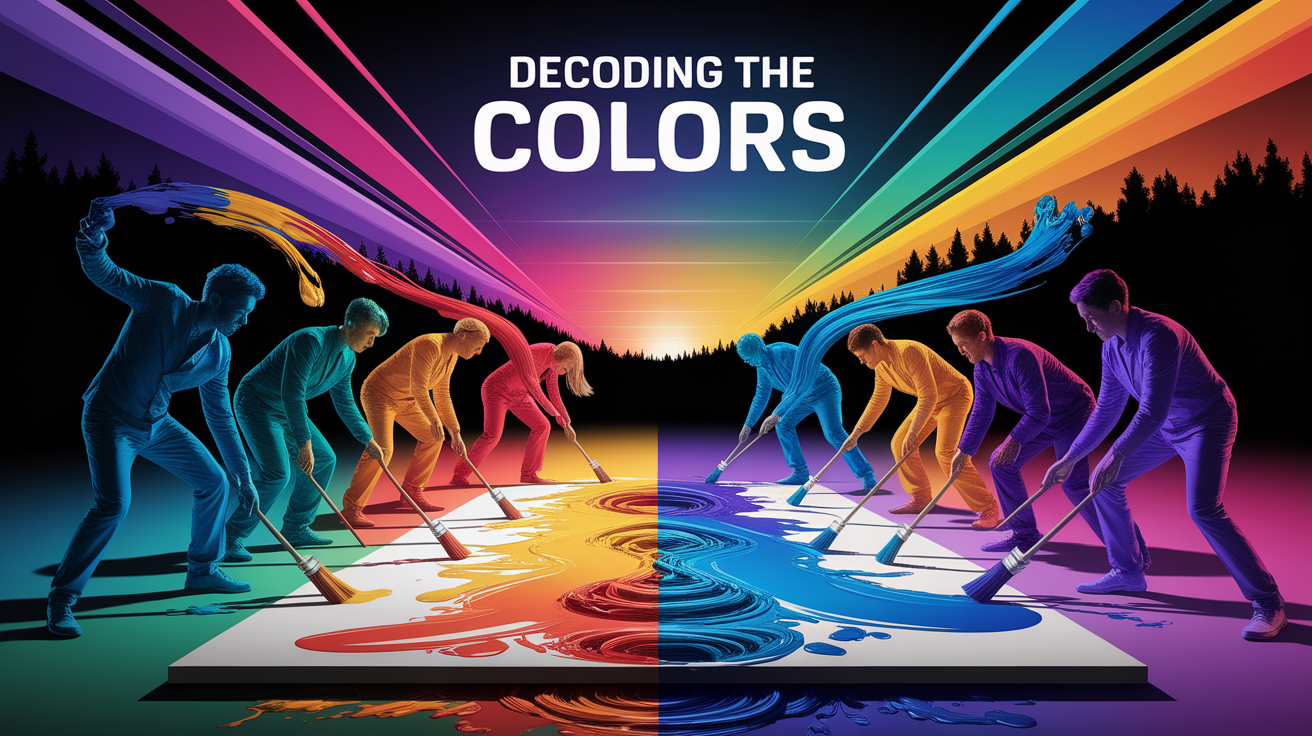 A conceptual illustration representing Decoding the Colors. Visualize the main ideas: . Creative but clear representation of the concept. Style: photorealistic. high quality, detailed, professional, clean composition, good lighting, sharp focus, well-composed. high quality, professional, detailed, well-composed