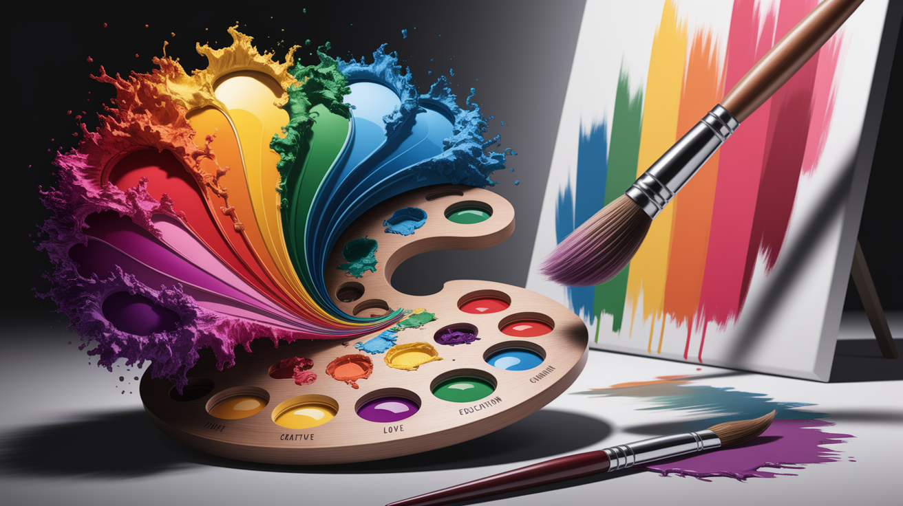 A conceptual illustration representing A Palette of Purpose – Wrapping It Up. Visualize the main ideas: . Creative but clear representation of the concept. Style: photorealistic. high quality, detailed, professional, clean composition, good lighting, sharp focus, well-composed. high quality, professional, detailed, well-composed