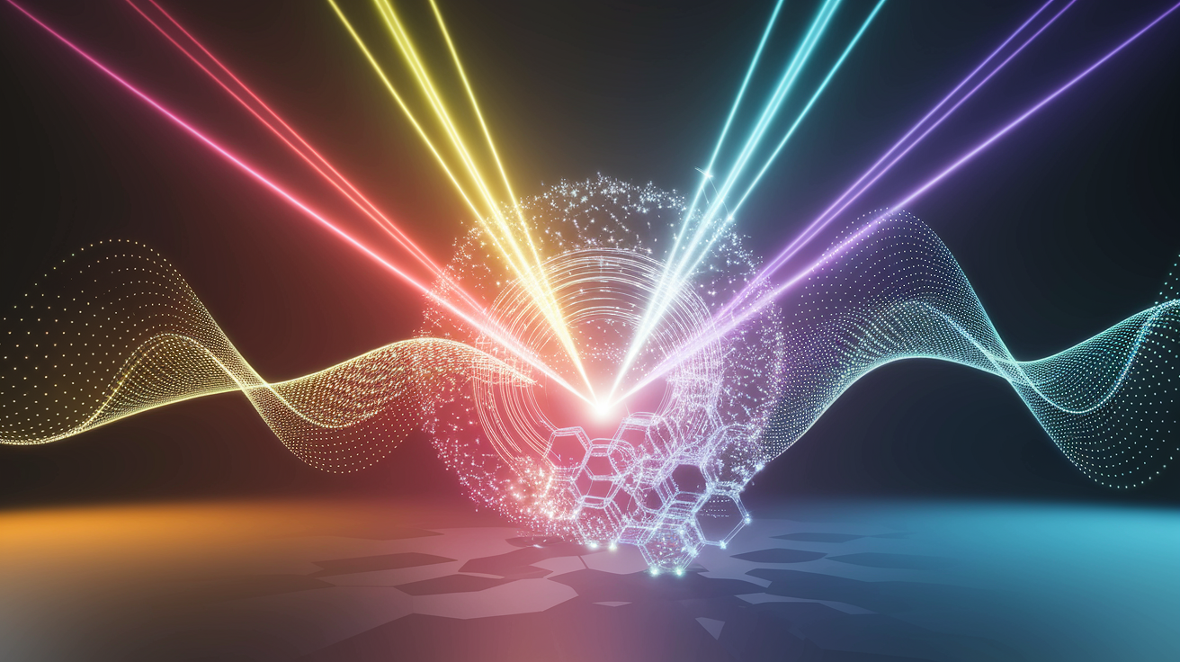 A conceptual illustration representing Light and the Energy Gap. Visualize the main ideas: . Creative but clear representation of the concept. Style: photorealistic. high quality, detailed, professional, clean composition, good lighting, sharp focus, well-composed. high quality, professional, detailed, well-composed