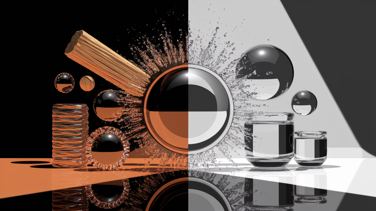 A conceptual illustration representing Why Other Materials Arenâ€™t Transparent. Visualize the main ideas: . Creative but clear representation of the concept. Style: photorealistic. high quality, detailed, professional, clean composition, good lighting, sharp focus, well-composed. high quality, professional, detailed, well-composed