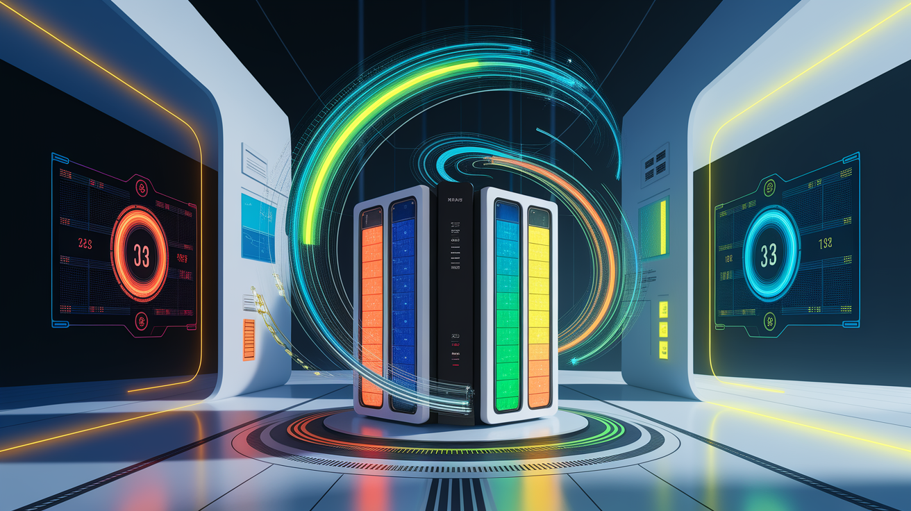 A conceptual illustration representing Keeping Score: Monitoring Your Battery Bank Temperature. Visualize the main ideas: . Creative but clear representation of the concept. Style: Visual Theme: Clean, modern aesthetic with high contrast and vibrant energy. Emphasize the intersect. high quality, detailed, professional, clean composition, good lighting, sharp focus, well-composed. high quality, professional, detailed, well-composed