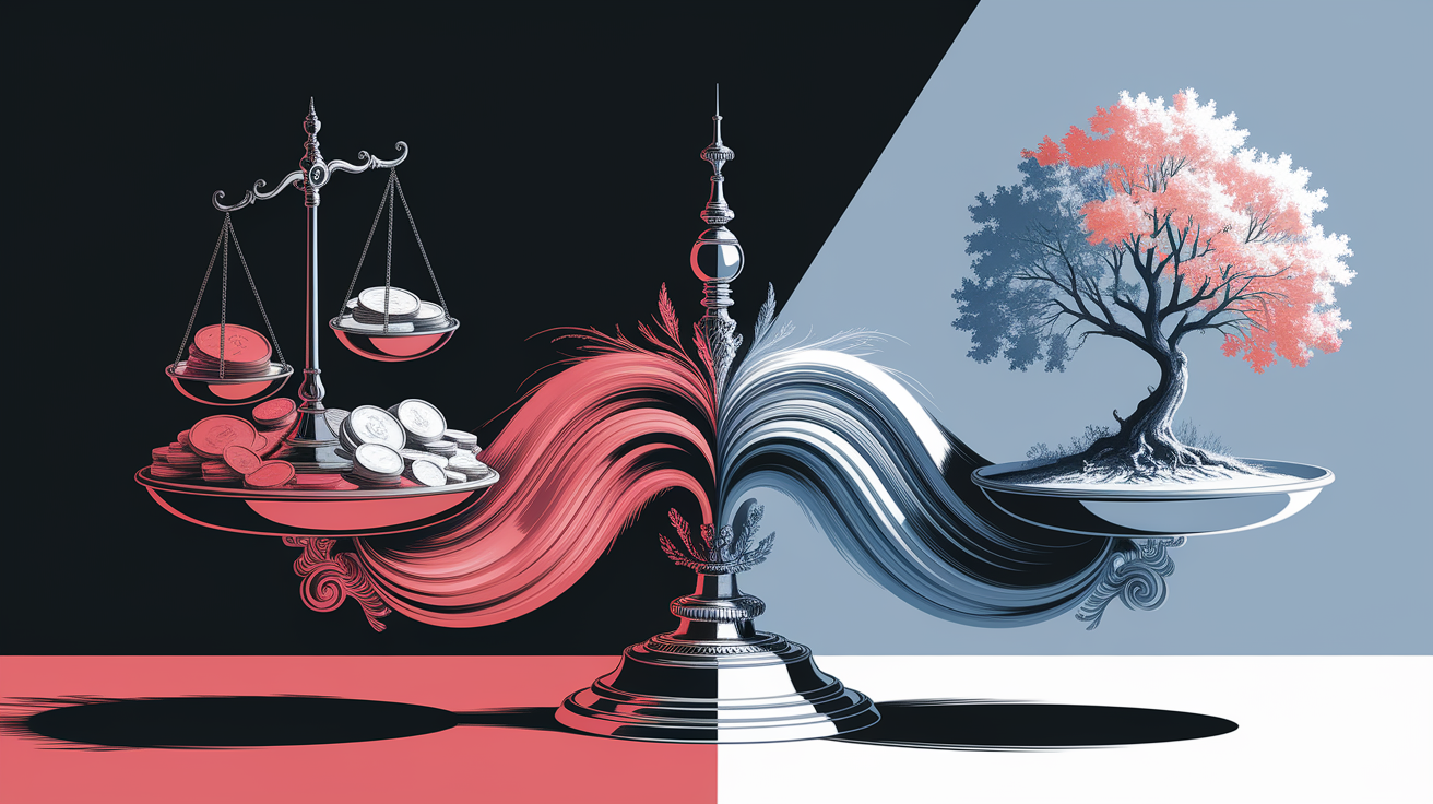 A conceptual illustration representing Cost and Value. Visualize the main ideas: . Creative but clear representation of the concept. Style: Visual Theme: Clean, modern aesthetic with high contrast and vibrant energy. Emphasize the intersect. high quality, detailed, professional, clean composition, good lighting, sharp focus, well-composed. high quality, professional, detailed, well-composed