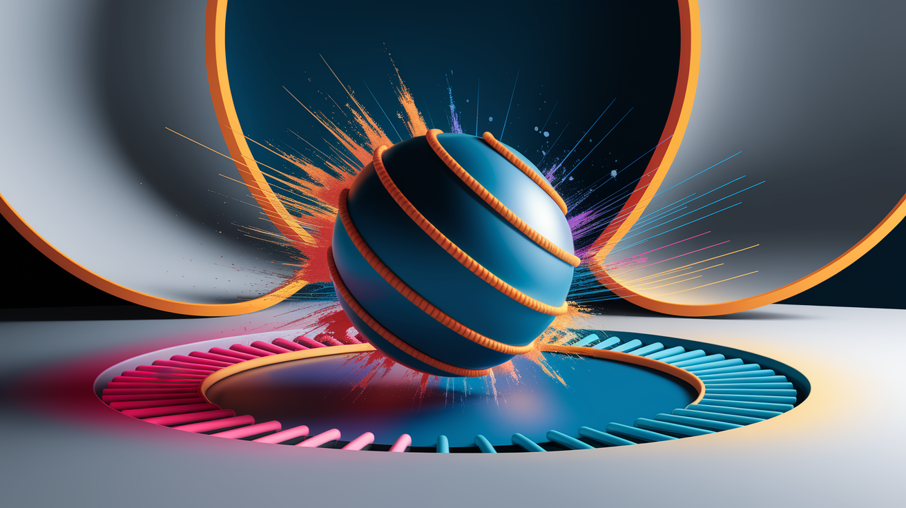 A conceptual illustration representing Elasticity and the Coefficient of Restitution. Visualize the main ideas: . Creative but clear representation of the concept. Style: photorealistic. high quality, detailed, professional, clean composition, good lighting, sharp focus, well-composed. high quality, professional, detailed, well-composed