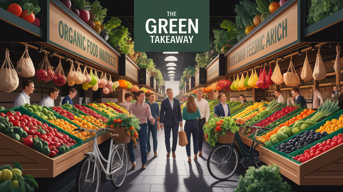 A conceptual illustration representing The Green Takeaway. Visualize the main ideas: . Creative but clear representation of the concept. Style: photorealistic. high quality, detailed, professional, clean composition, good lighting, sharp focus, well-composed. high quality, professional, detailed, well-composed