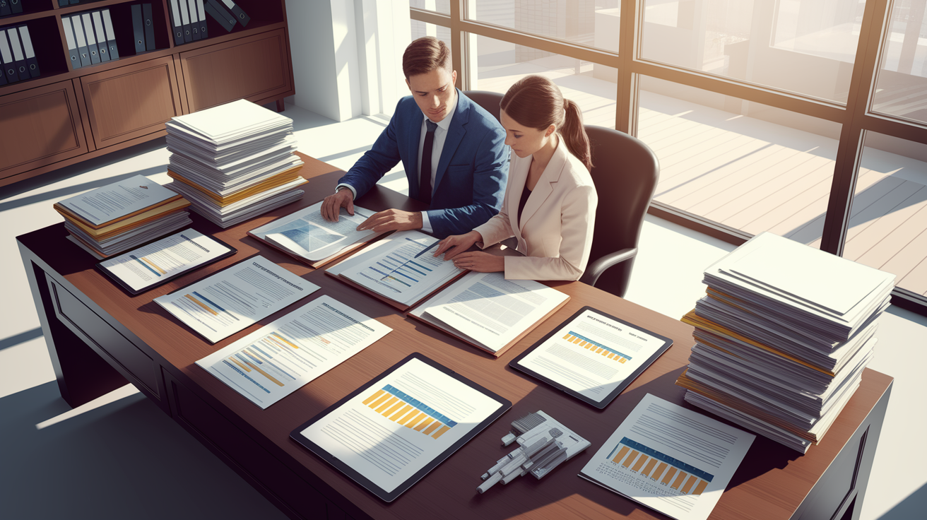 A conceptual illustration representing Preparing Financial Disclosures for Prenuptial-Agreement-Basics. Visualize the main ideas: . Creative but clear representation of the concept. Style: photorealistic. high quality, detailed, professional, clean composition, good lighting, sharp focus, well-composed. high quality, professional, detailed, well-composed