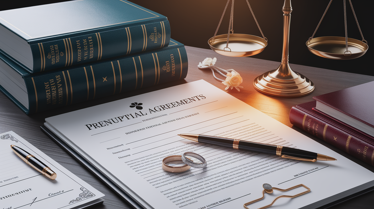 A conceptual illustration representing Crafting Terms in Prenuptial-Agreement-Basics. Visualize the main ideas: . Creative but clear representation of the concept. Style: photorealistic. high quality, detailed, professional, clean composition, good lighting, sharp focus, well-composed. high quality, professional, detailed, well-composed