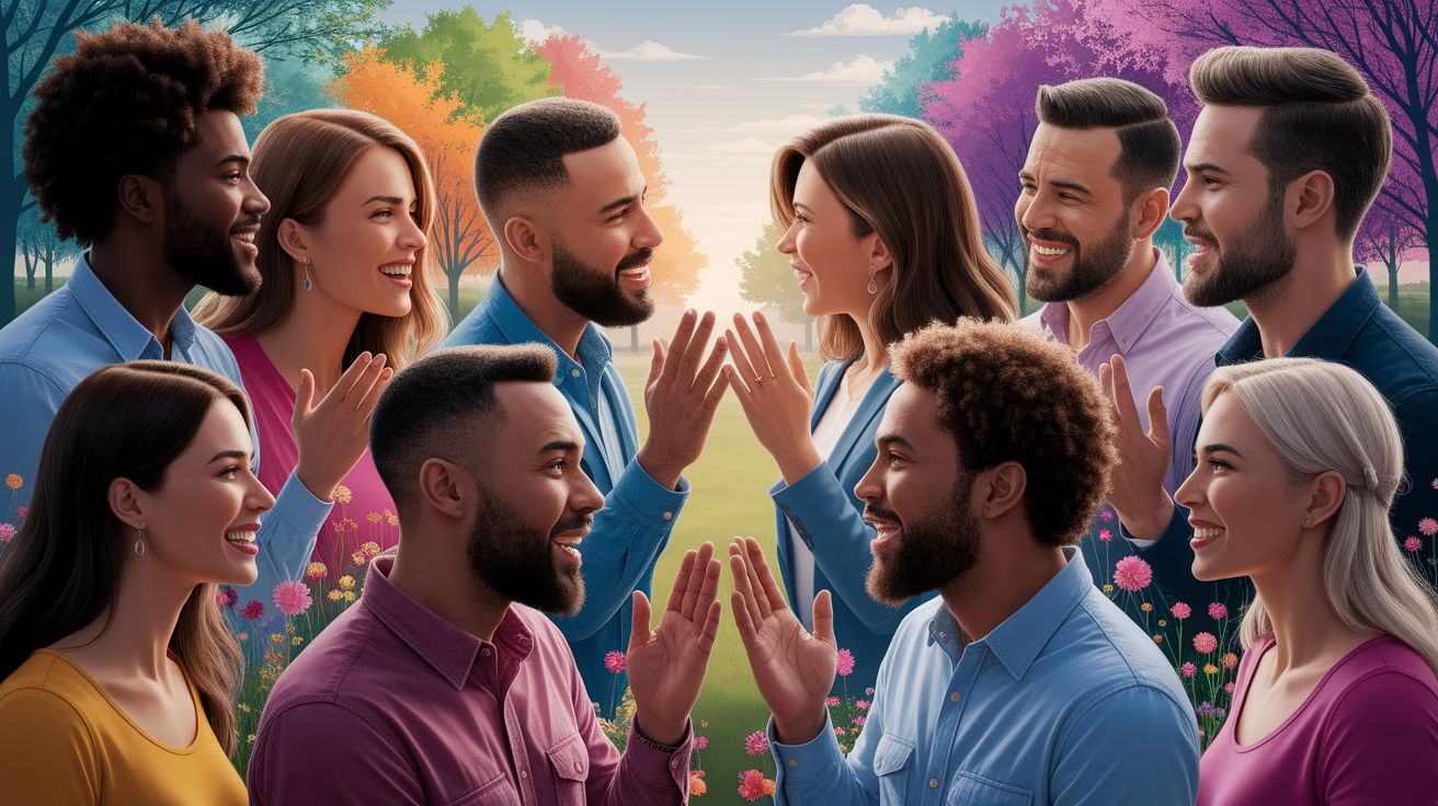 A conceptual illustration representing Emotional Communication. Visualize the main ideas: . Creative but clear representation of the concept. Style: photorealistic. high quality, detailed, professional, clean composition, good lighting, sharp focus, well-composed. high quality, professional, detailed, well-composed