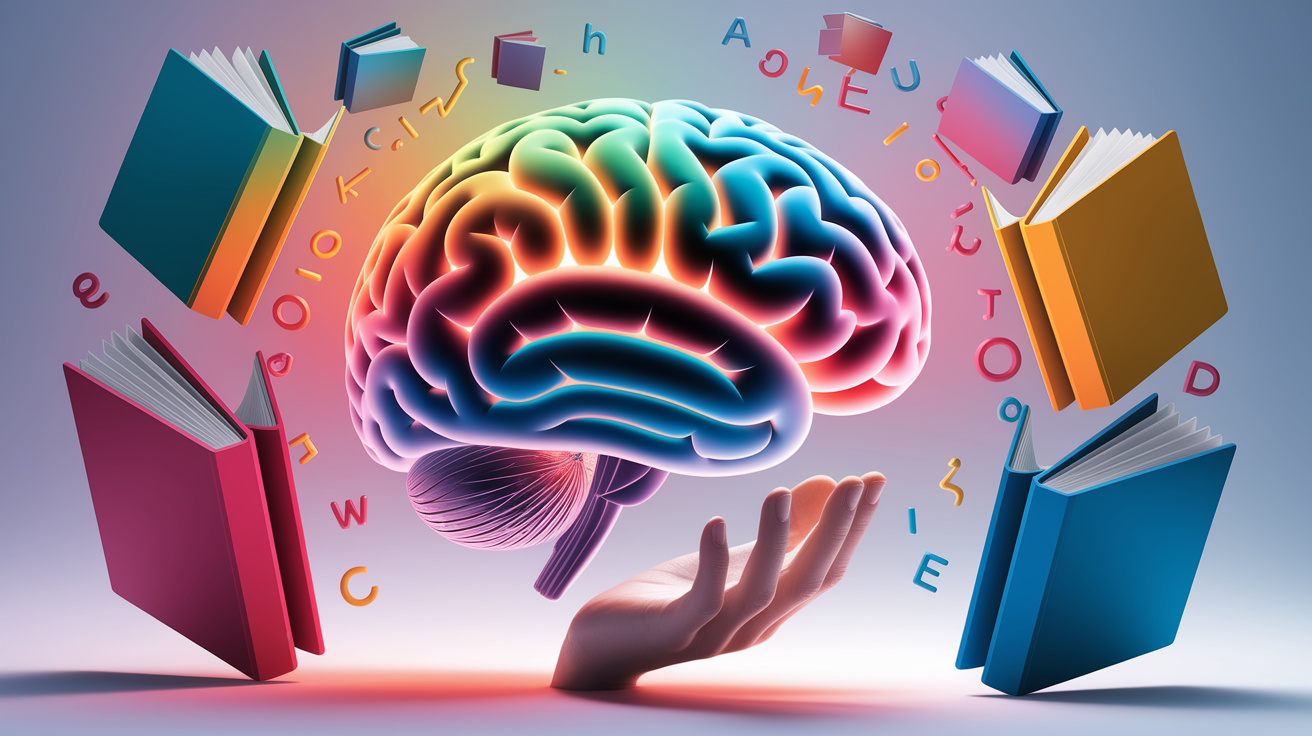 A conceptual illustration representing Supporting Memory in Dyslexia. Visualize the main ideas: . Creative but clear representation of the concept. Style: photorealistic. high quality, detailed, professional, clean composition, good lighting, sharp focus, well-composed. high quality, professional, detailed, well-composed