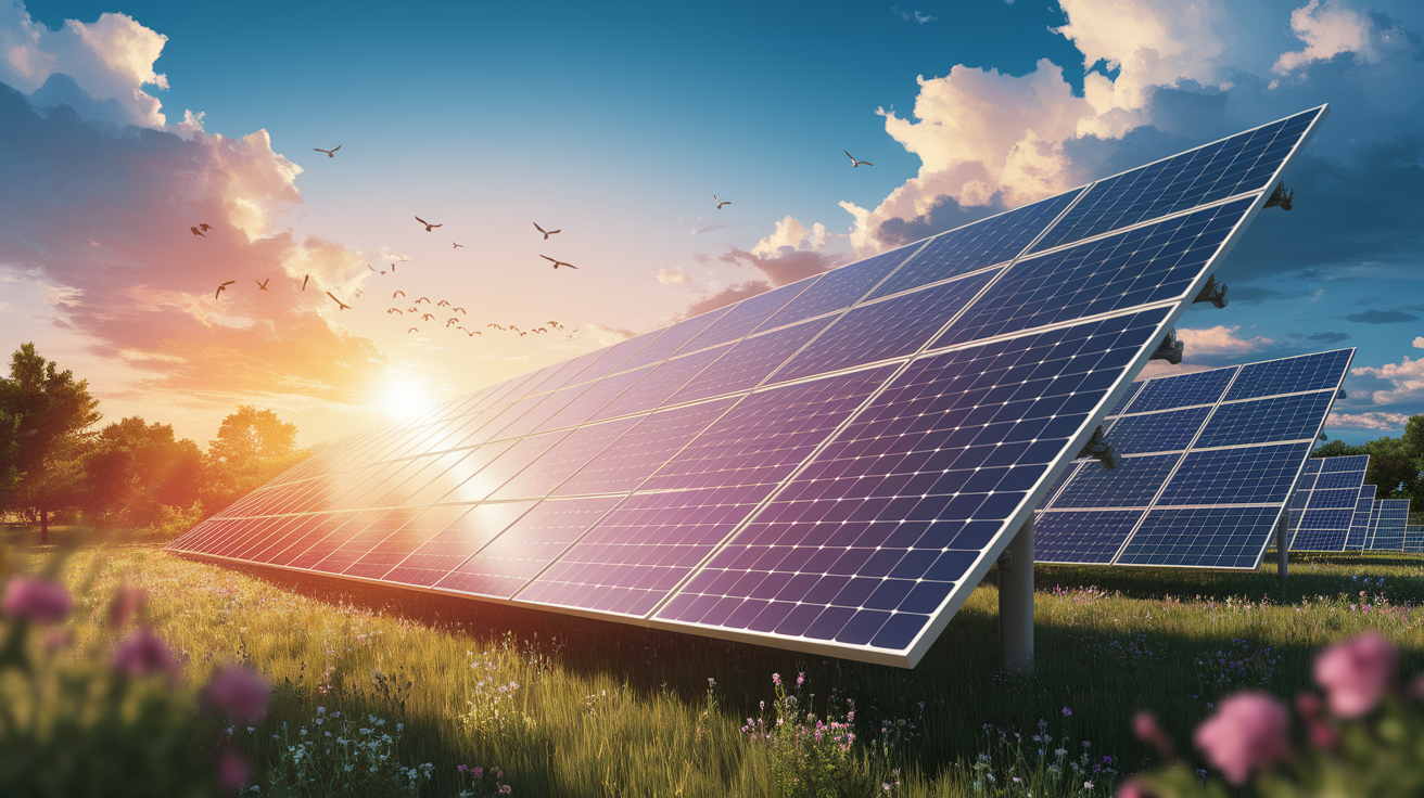 A conceptual illustration representing Shedding Light on Solar Panels. Visualize the main ideas: . Creative but clear representation of the concept. Style: photorealistic. high quality, detailed, professional, clean composition, good lighting, sharp focus, well-composed. high quality, professional, detailed, well-composed