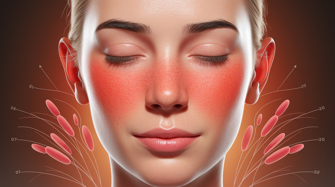 A conceptual illustration representing How Blushing Works – The Body’s Vasodilation Response. Visualize the main ideas: . Creative but clear represent