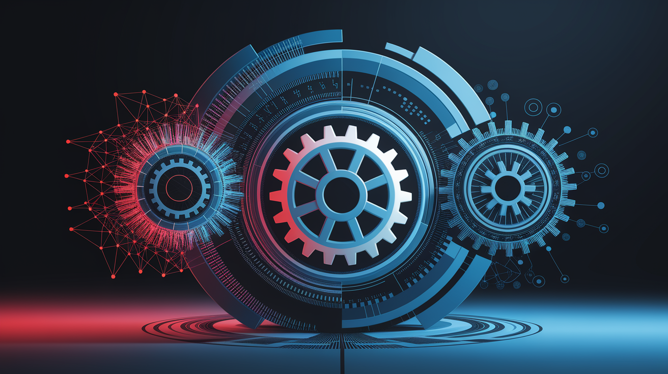 A conceptual illustration representing Designing Integration Architecture. Visualize the main ideas: . Creative but clear representation of the concept. Style: Visual Theme: Clean, modern aesthetic with high contrast and vibrant energy. Emphasize the intersect. high quality, detailed, professional, clean composition, good lighting, sharp focus, well-composed. high quality, professional, detailed, well-composed