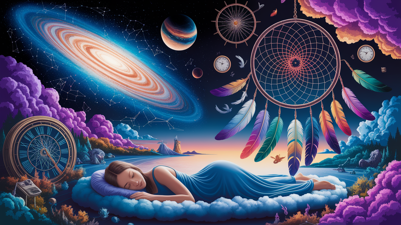 A conceptual illustration representing Dreams Decoded: Why We Really Dream. Visualize the main ideas: . Creative but clear representation of the concept. Style: photorealistic. high quality, detailed, professional, clean composition, good lighting, sharp focus, well-composed. high quality, professional, detailed, well-composed