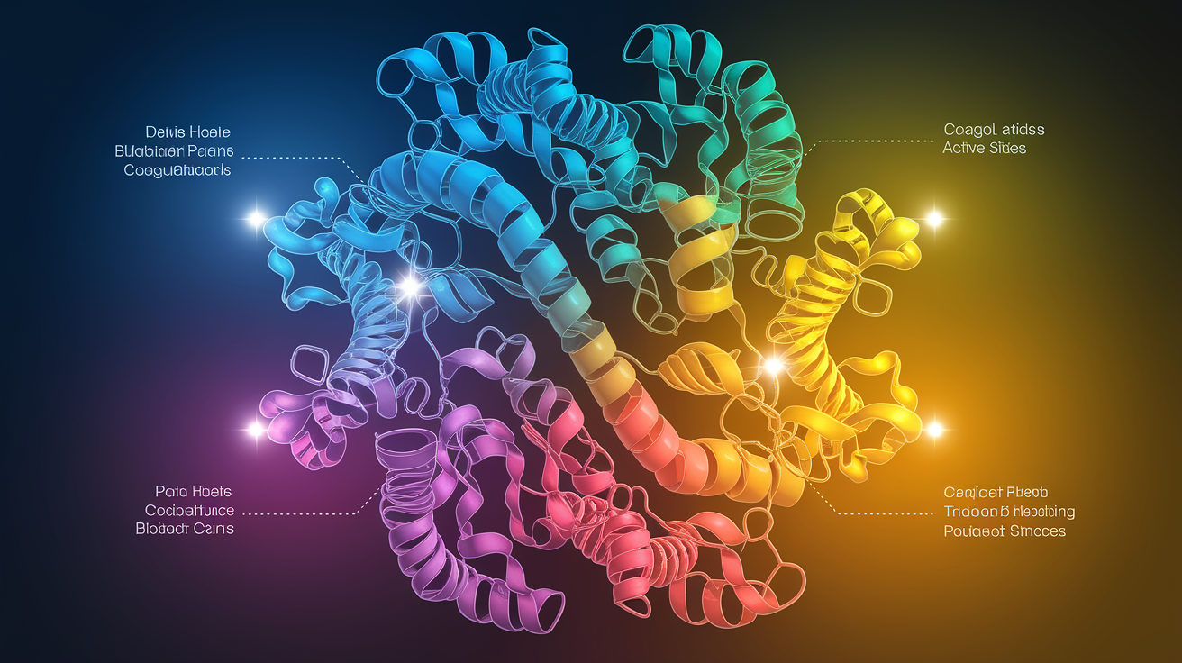 photorealistic illustration of Protein Structure – The Building Blocks of Coagulation