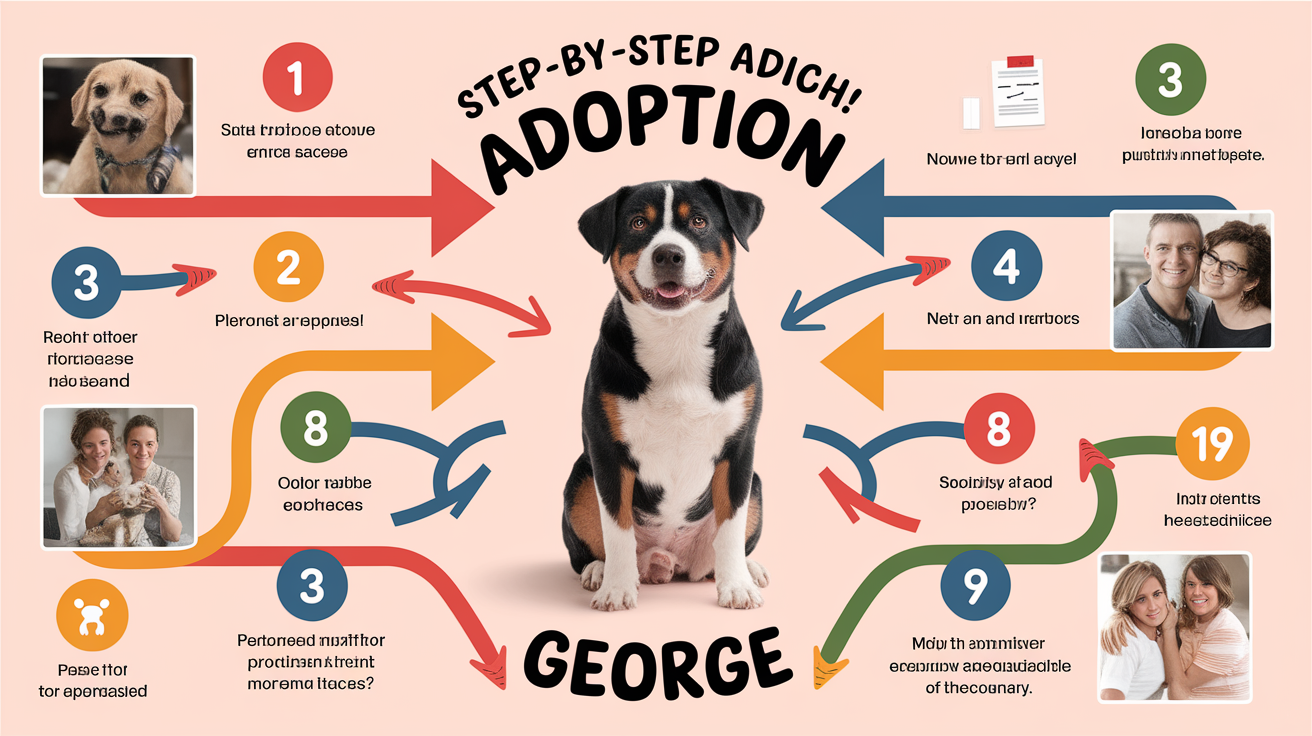 A clear, step-by-step visual illustration showing Step-by-Step Adoption Process. Focus on adoption, process, George, designed, ensure. Include visual elements like arrows, numbered steps, or sequential flow. Professional and instructional style. Style: photorealistic. high quality, detailed, professional, clean composition, good lighting, sharp focus, well-composed.