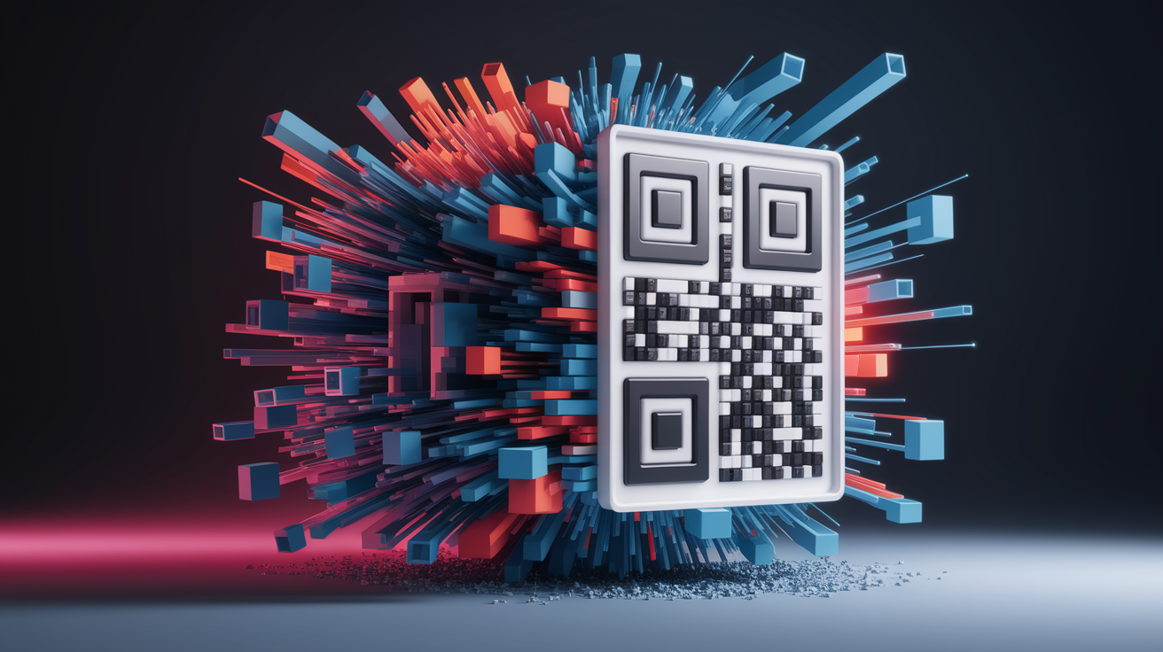 A conceptual illustration representing Anatomy of a QR Code. Visualize the main ideas: random, jumble, black, white, squares. Creative but clear representation of the concept. Style: photorealistic. high quality, detailed, professional, clean composition, good lighting, sharp focus, well-composed.