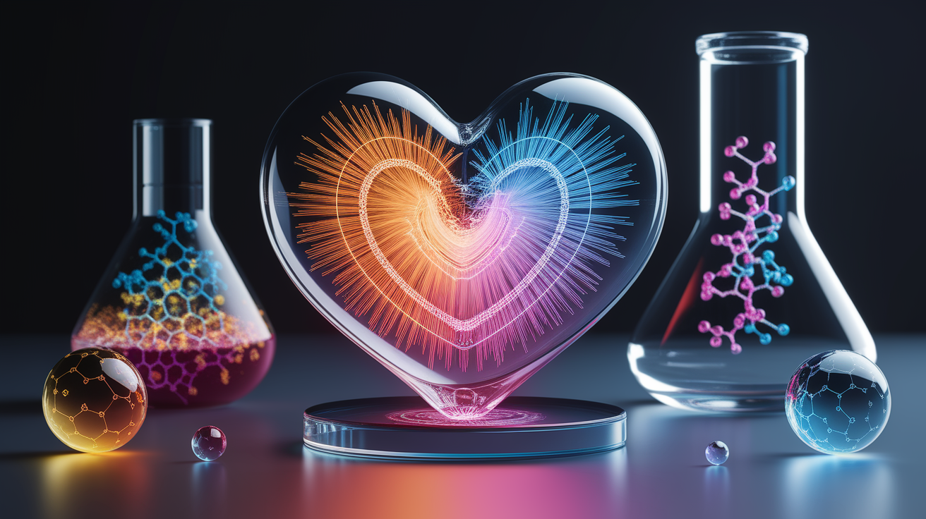 A professional product showcase or technology demonstration for The Core Mechanism of Chemiluminescence. Highlight heart, chemiluminescence, chemical, reaction, produces. Clean, modern presentation with focus on functionality and design. Style: photorealistic. high quality, detailed, professional, clean composition, good lighting, sharp focus, well-composed.