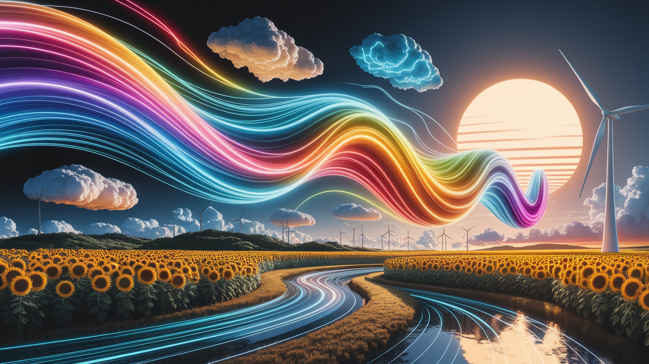 A conceptual illustration representing Winds of Power â€“ The Quick Answer. Visualize the main ideas: . Creative but clear representation of the concept. Style: photorealistic. high quality, detailed, professional, clean composition, good lighting, sharp focus, well-composed. high quality, professional, detailed, well-composed