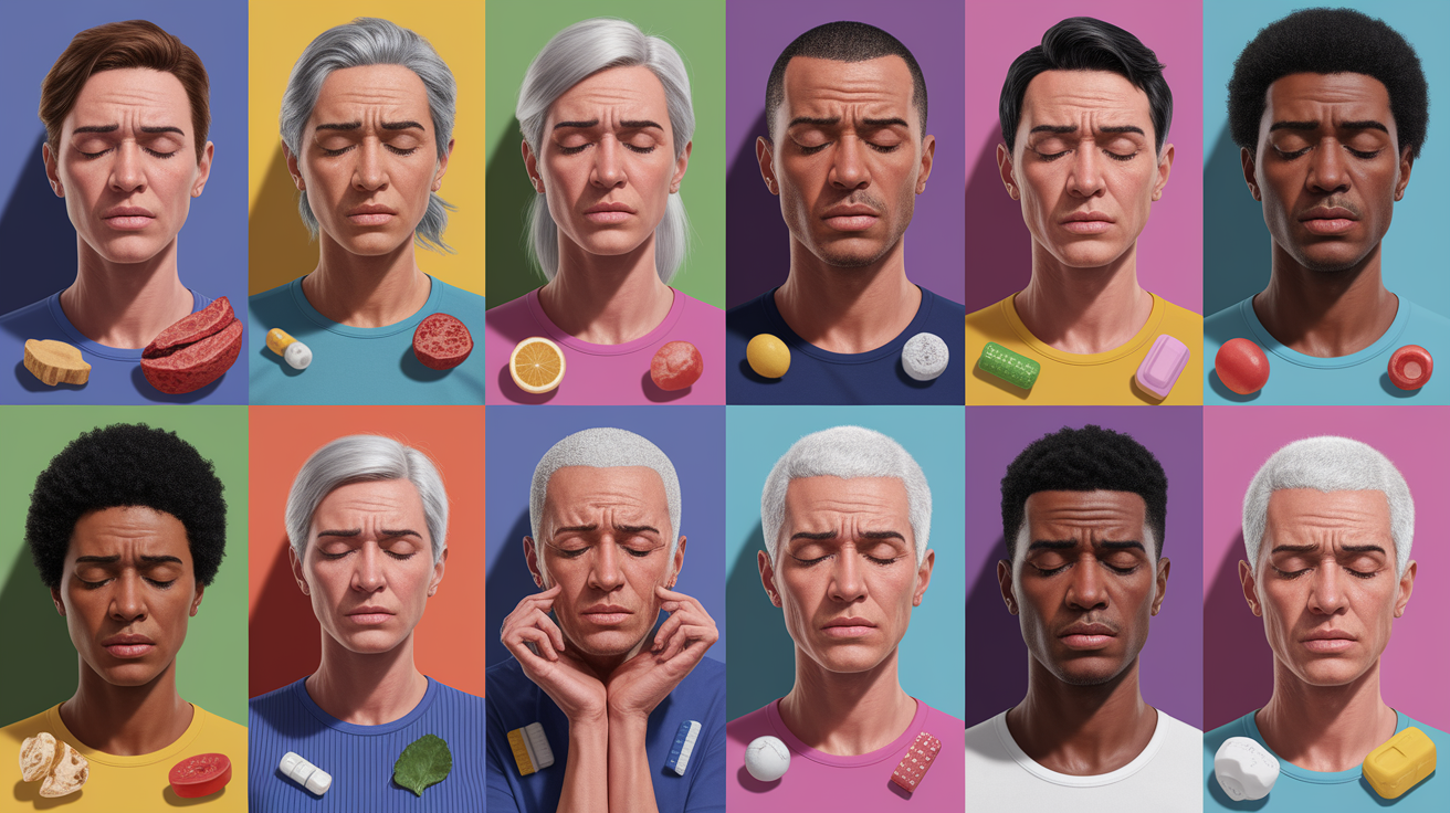 A conceptual illustration representing Who’s at Higher Risk?. Visualize the main ideas: everyone, experiences, cramps, equally, Certain. Creative but clear representation of the concept. Style: photorealistic. high quality, detailed, professional, clean composition, good lighting, sharp focus, well-composed.