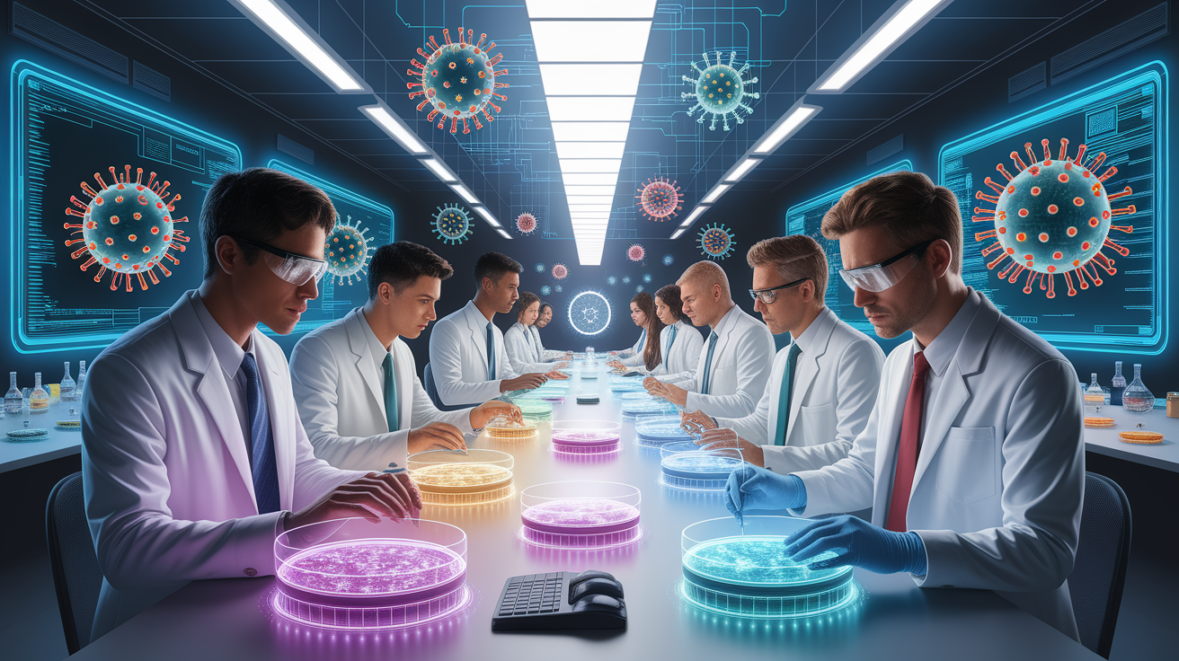 A conceptual illustration representing Simulating Invaders Without Getting Sick. Visualize the main ideas: . Creative but clear representation of the concept. Style: photorealistic. high quality, detailed, professional, clean composition, good lighting, sharp focus, well-composed. high quality, professional, detailed, well-composed