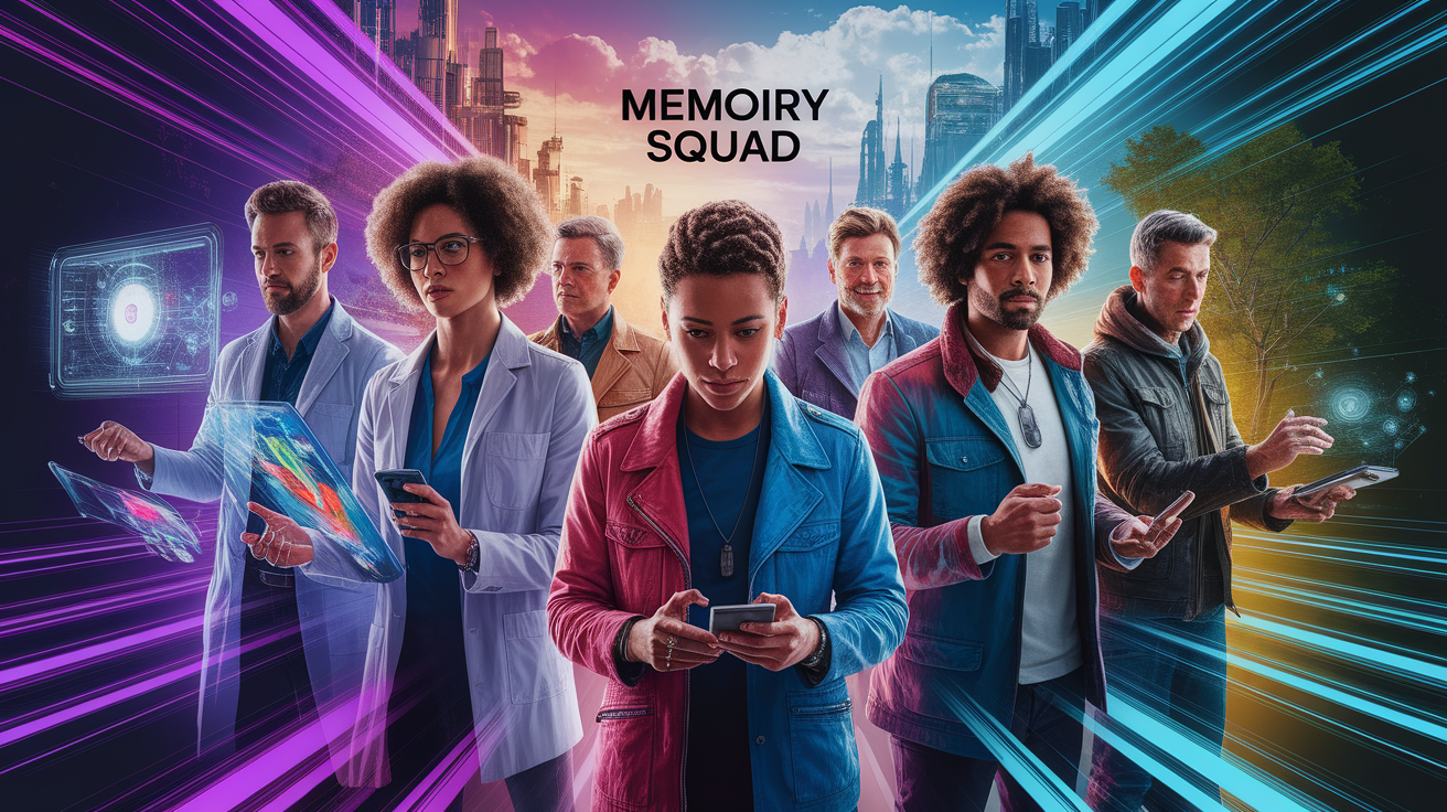 A conceptual illustration representing Forming the Memory Squad. Visualize the main ideas: . Creative but clear representation of the concept. Style: photorealistic. high quality, detailed, professional, clean composition, good lighting, sharp focus, well-composed. high quality, professional, detailed, well-composed