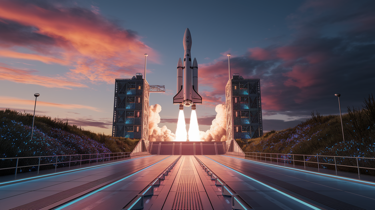 A conceptual illustration representing Liftoff Launchpad. Visualize the main ideas: . Creative but clear representation of the concept. Style: photorealistic. high quality, detailed, professional, clean composition, good lighting, sharp focus, well-composed. high quality, professional, detailed, well-composed