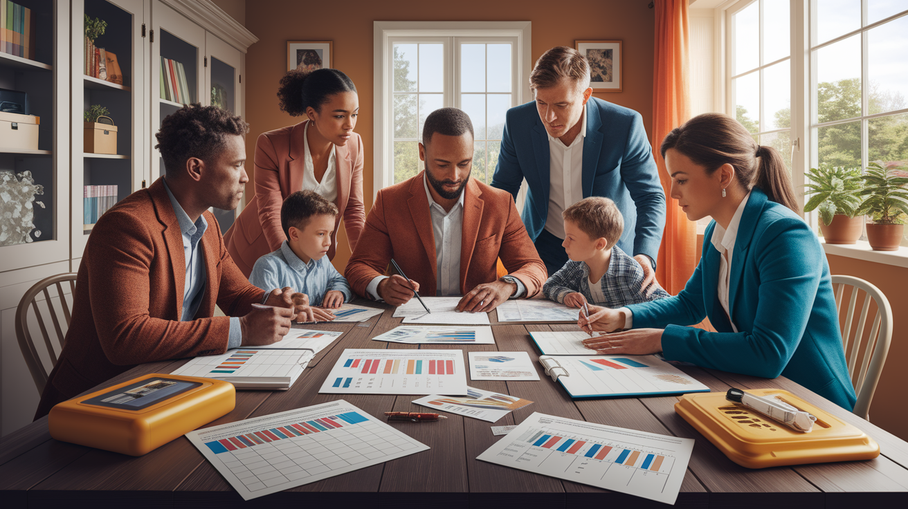 A conceptual illustration representing Plan Your Familyâ€™s Response. Visualize the main ideas: . Creative but clear representation of the concept. Style: photorealistic. high quality, detailed, professional, clean composition, good lighting, sharp focus, well-composed. high quality, professional, detailed, well-composed