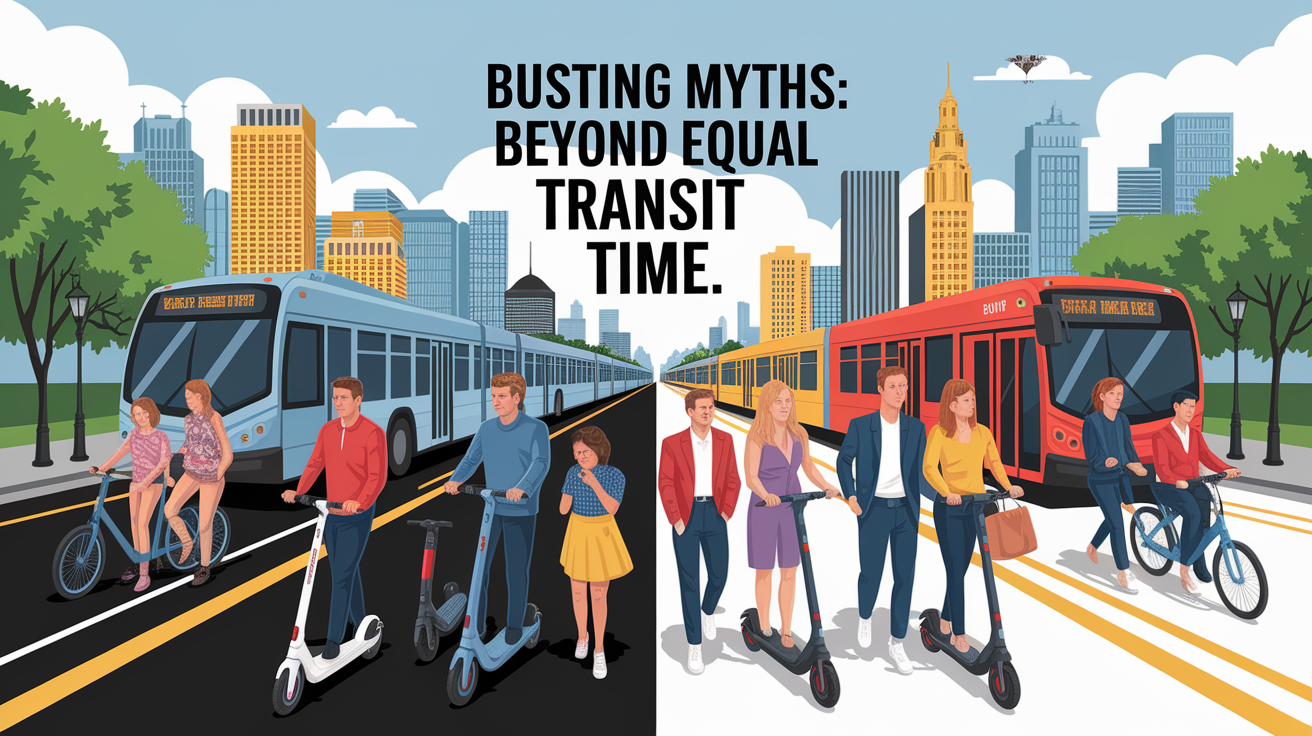 A conceptual illustration representing Busting Myths: Beyond Equal Transit Time. Visualize the main ideas: . Creative but clear representation of the concept. Style: photorealistic. high quality, detailed, professional, clean composition, good lighting, sharp focus, well-composed. high quality, professional, detailed, well-composed