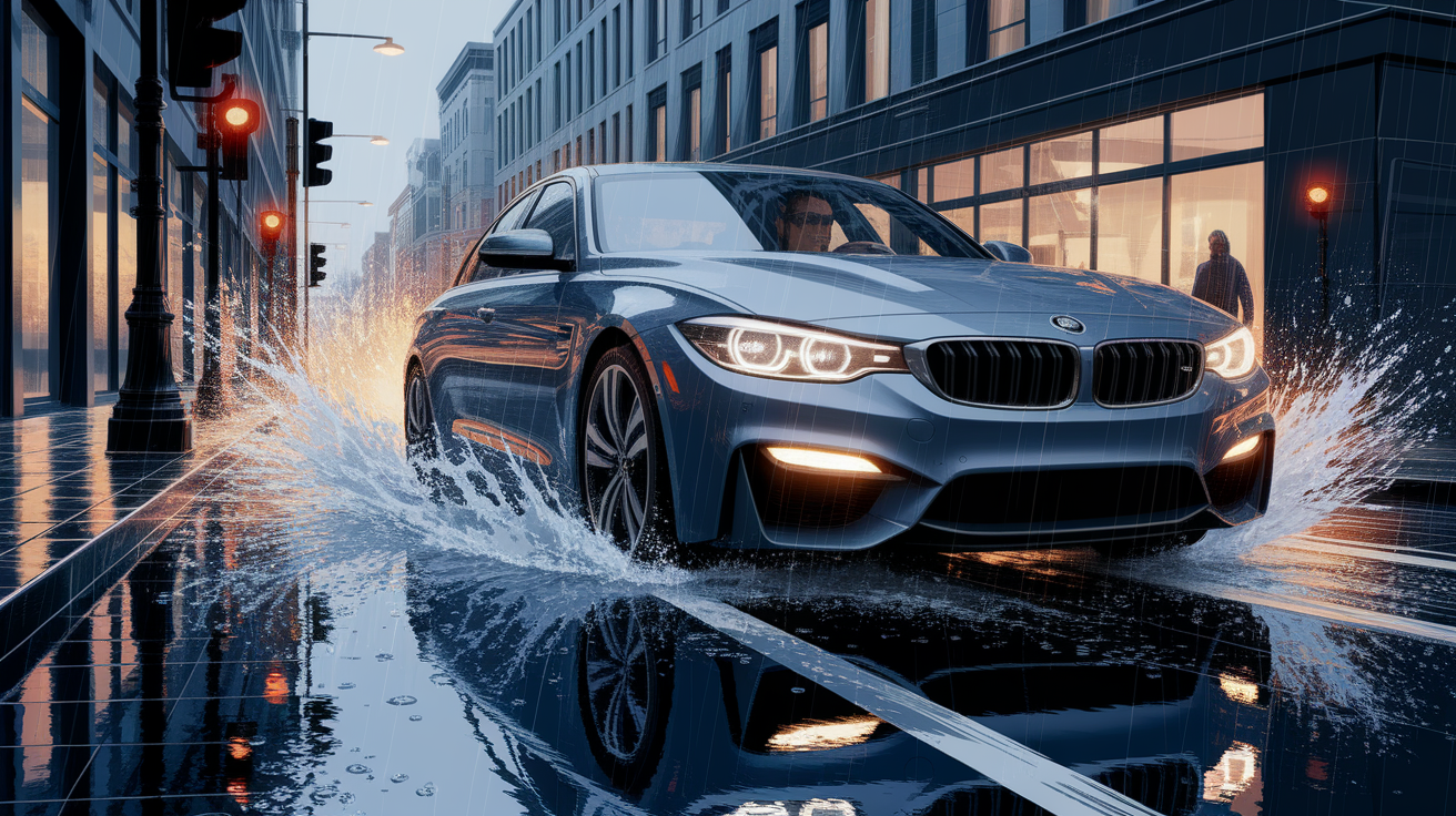 A conceptual illustration representing Steering on Slippery Surfaces. Visualize the main ideas: . Creative but clear representation of the concept. Style: photorealistic. high quality, detailed, professional, clean composition, good lighting, sharp focus, well-composed. high quality, professional, detailed, well-composed