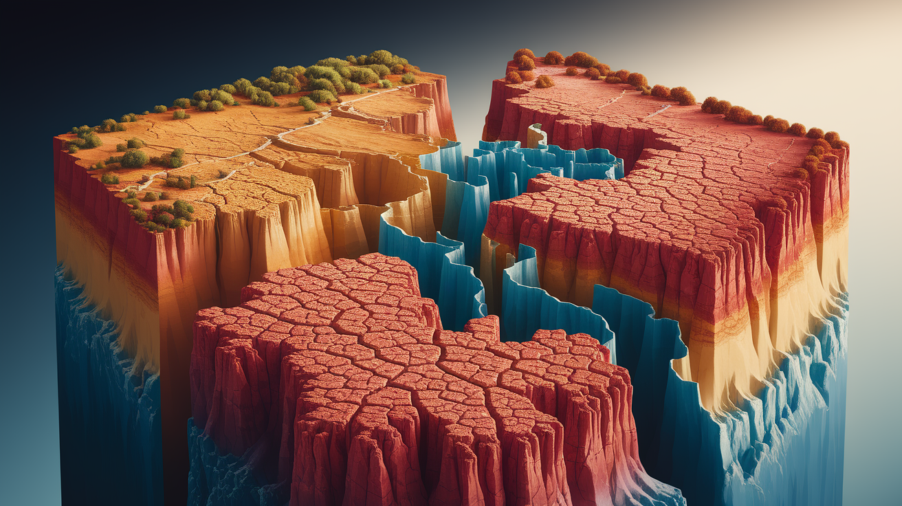 A conceptual illustration representing How Moisture Loss Shapes the Crust. Visualize the main ideas: . Creative but clear representation of the concept. Style: photorealistic. high quality, detailed, professional, clean composition, good lighting, sharp focus, well-composed. high quality, professional, detailed, well-composed