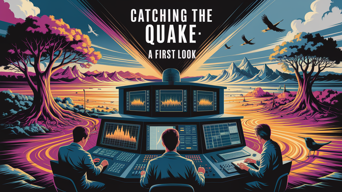 A conceptual illustration representing Catching the Quake: A First Look. Visualize the main ideas: . Creative but clear representation of the concept. Style: photorealistic. high quality, detailed, professional, clean composition, good lighting, sharp focus, well-composed. high quality, professional, detailed, well-composed