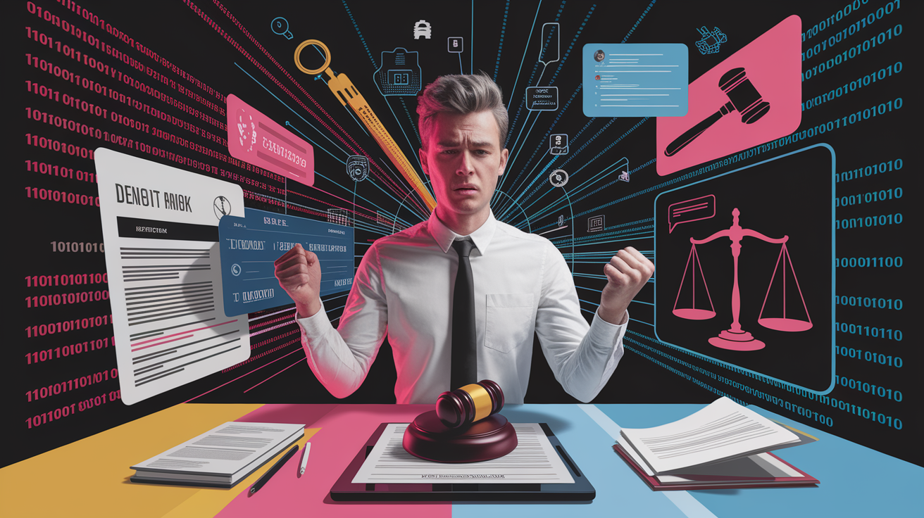 A conceptual illustration representing Understanding Identity Theft and Your Legal Rights. Visualize the main ideas: . Creative but clear representation of the concept. Style: photorealistic. high quality, detailed, professional, clean composition, good lighting, sharp focus, well-composed. high quality, professional, detailed, well-composed