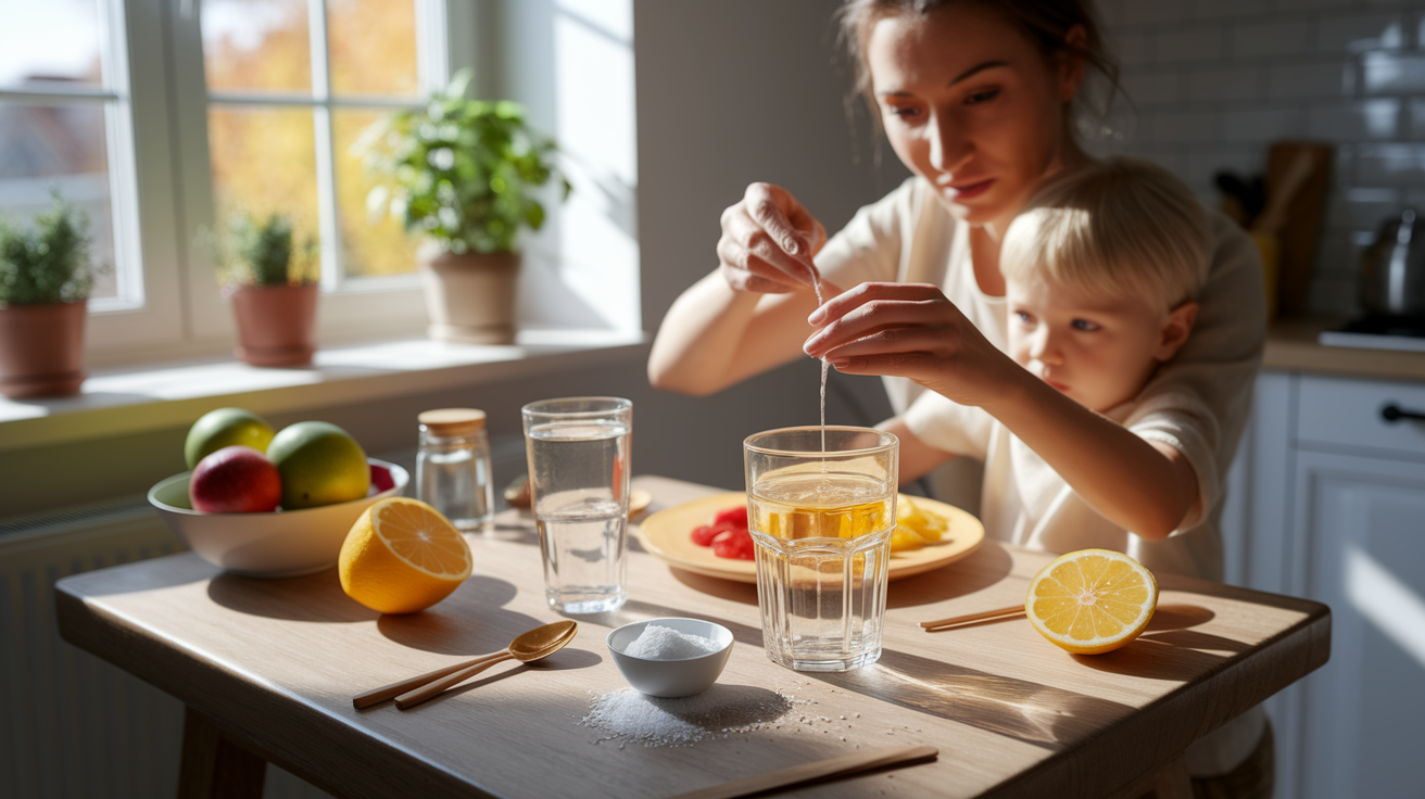 A realistic scene or environment setting for Quick Fixes – Home Remedies to Stop Hiccups. Include in a natural, contextual setting. Show real-world application or usage. Style: photorealistic. high quality, detailed, professional, clean composition, good lighting, sharp focus, well-composed. high quality, professional, detailed, well-composed