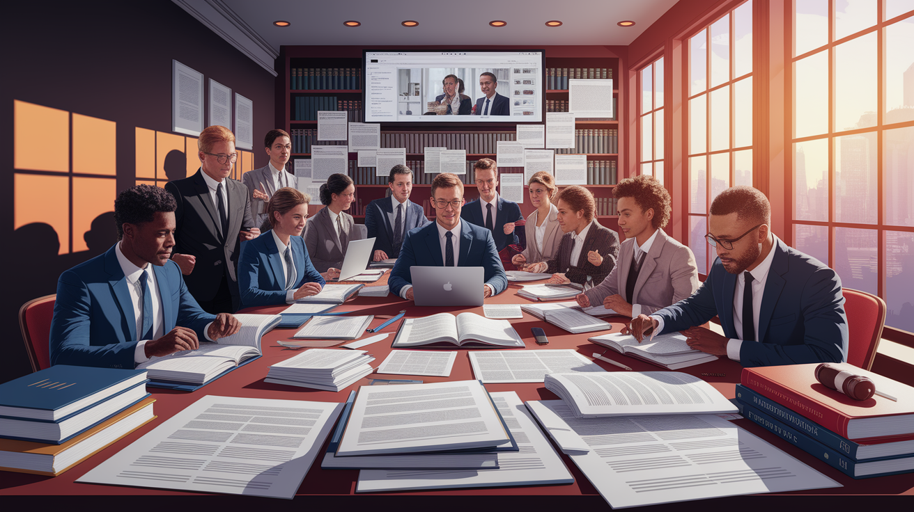 A conceptual illustration representing Navigating Legal Processes and Documentation. Visualize the main ideas: . Creative but clear representation of the concept. Style: photorealistic. high quality, detailed, professional, clean composition, good lighting, sharp focus, well-composed. high quality, professional, detailed, well-composed