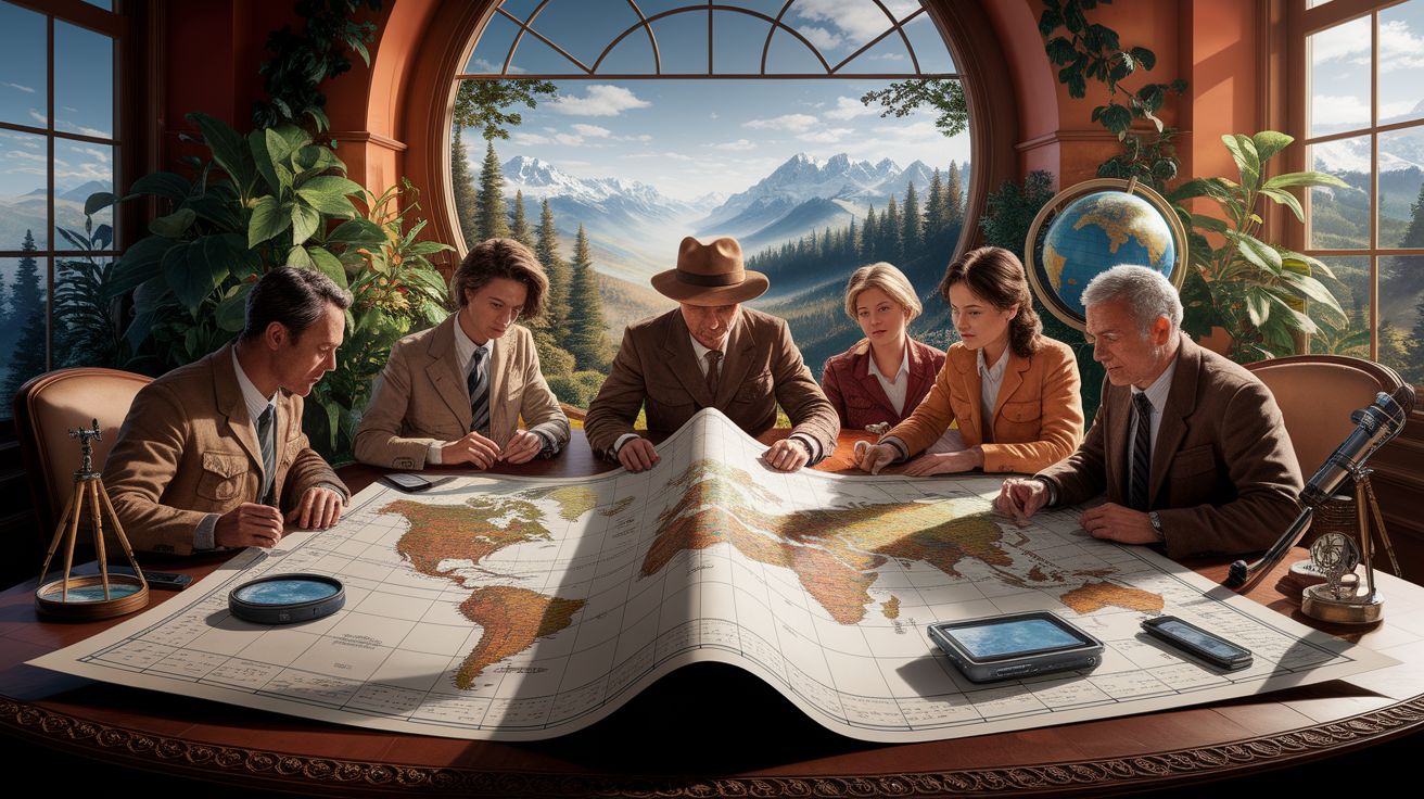 A conceptual illustration representing Mapping the Route. Visualize the main ideas: . Creative but clear representation of the concept. Style: photorealistic. high quality, detailed, professional, clean composition, good lighting, sharp focus, well-composed. high quality, professional, detailed, well-composed