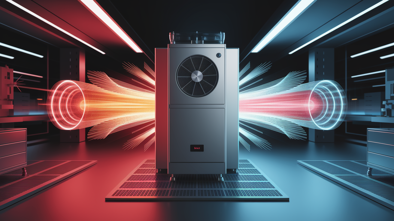 A conceptual illustration representing Heat Moves in Silence: Introduction to Peltier Devices. Visualize the main ideas: . Creative but clear representation of the concept. Style: photorealistic. high quality, detailed, professional, clean composition, good lighting, sharp focus, well-composed. high quality, professional, detailed, well-composed