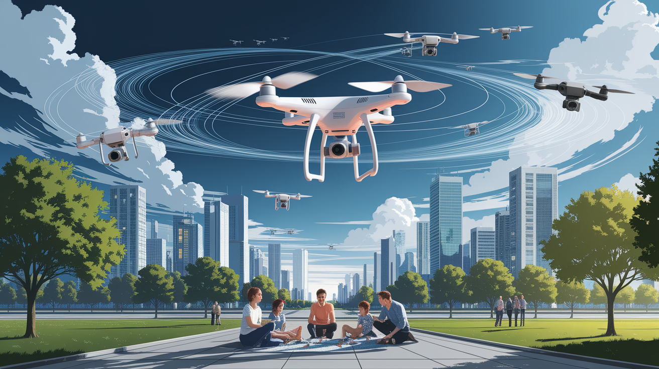A conceptual illustration representing Understanding drone-law-privacy-regulation Fundamentals. Visualize the main ideas: . Creative but clear representation of the concept. Style: photorealistic. high quality, detailed, professional, clean composition, good lighting, sharp focus, well-composed. high quality, professional, detailed, well-composed