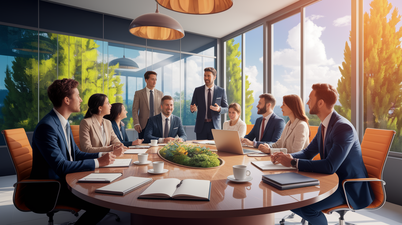 A conceptual illustration representing Team Mentorship Program. Visualize the main ideas: . Creative but clear representation of the concept. Style: photorealistic. high quality, detailed, professional, clean composition, good lighting, sharp focus, well-composed. high quality, professional, detailed, well-composed