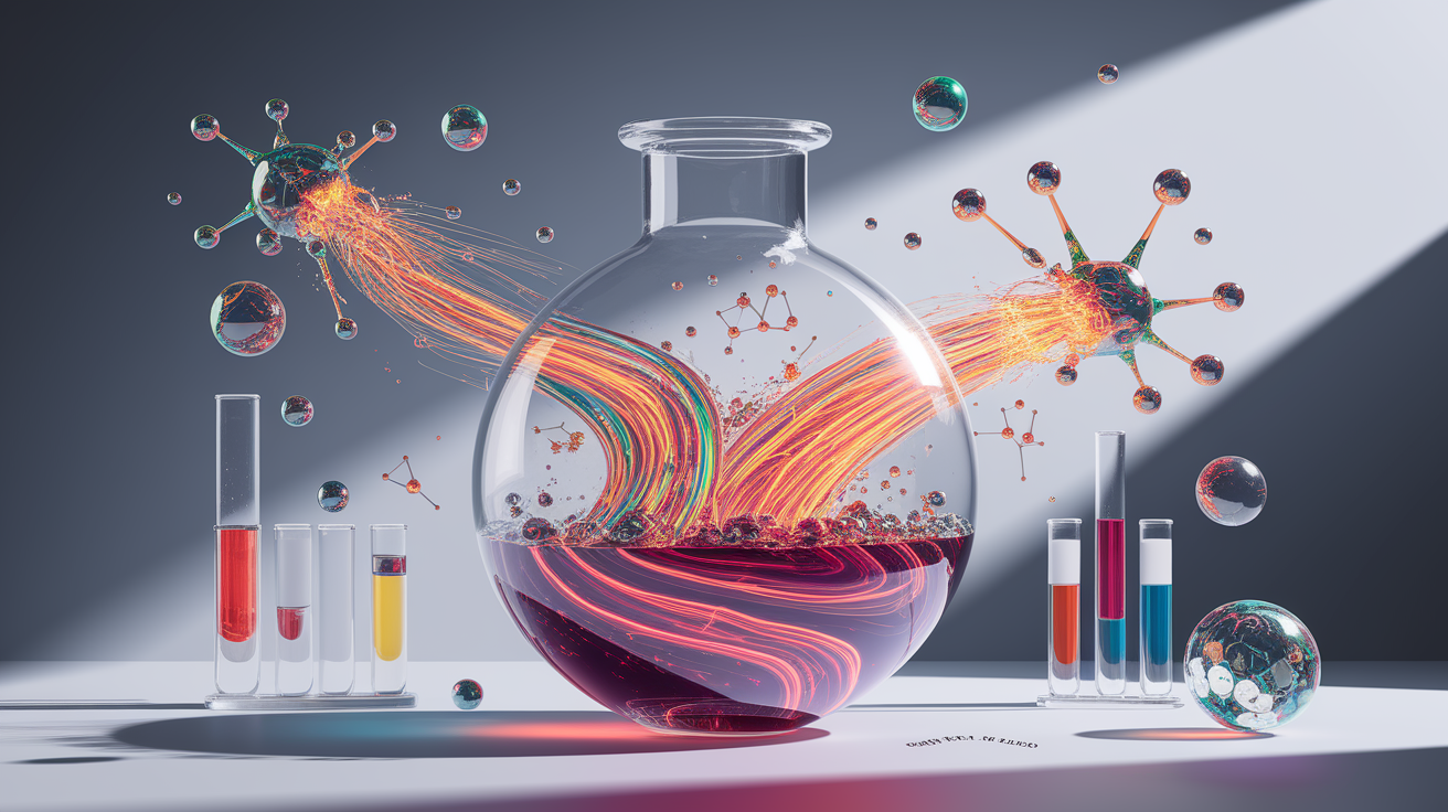 A conceptual illustration representing Dissecting the Chemical Reaction. Visualize the main ideas: . Creative but clear representation of the concept. Style: photorealistic. high quality, detailed, professional, clean composition, good lighting, sharp focus, well-composed. high quality, professional, detailed, well-composed
