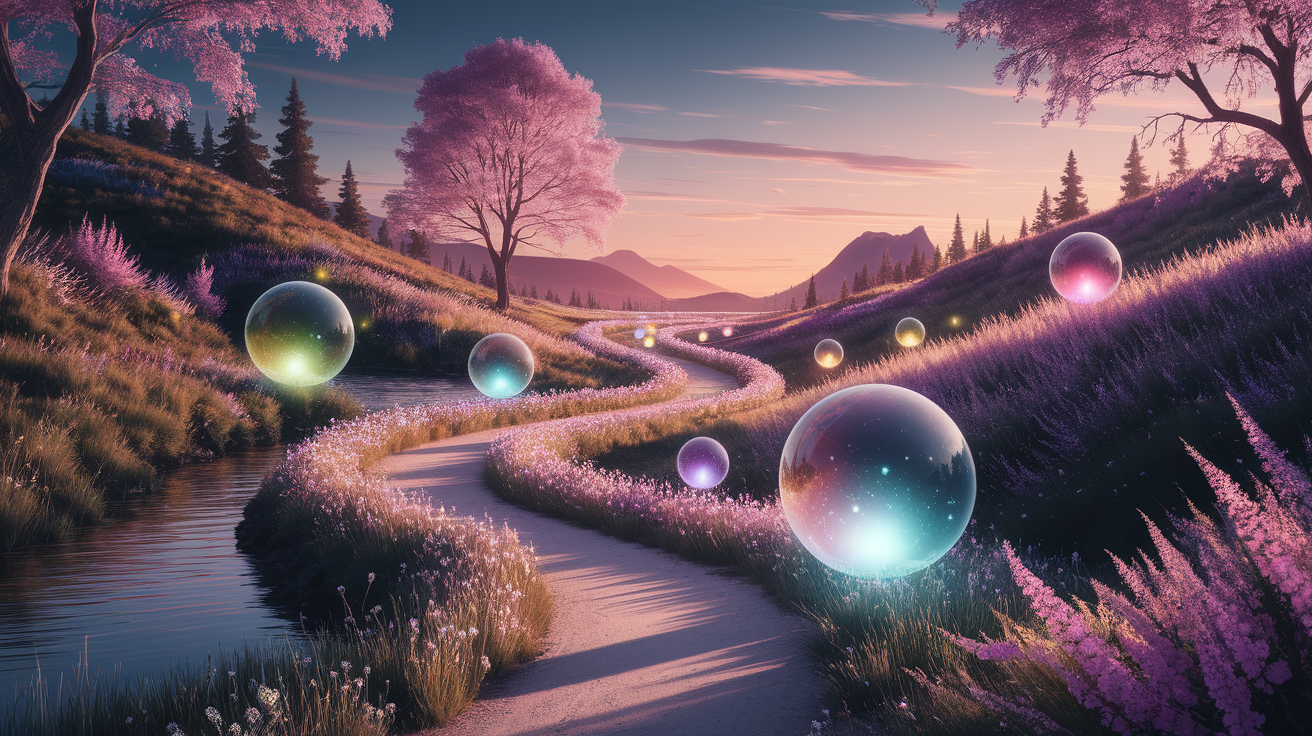 A conceptual illustration representing Trail of Memories. Visualize the main ideas: . Creative but clear representation of the concept. Style: photorealistic. high quality, detailed, professional, clean composition, good lighting, sharp focus, well-composed. high quality, professional, detailed, well-composed