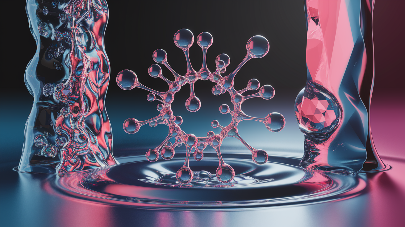 A conceptual illustration representing Molecular Magic: Wetting and Van der Waals Forces. Visualize the main ideas: . Creative but clear representation of the concept. Style: photorealistic. high quality, detailed, professional, clean composition, good lighting, sharp focus, well-composed. high quality, professional, detailed, well-composed