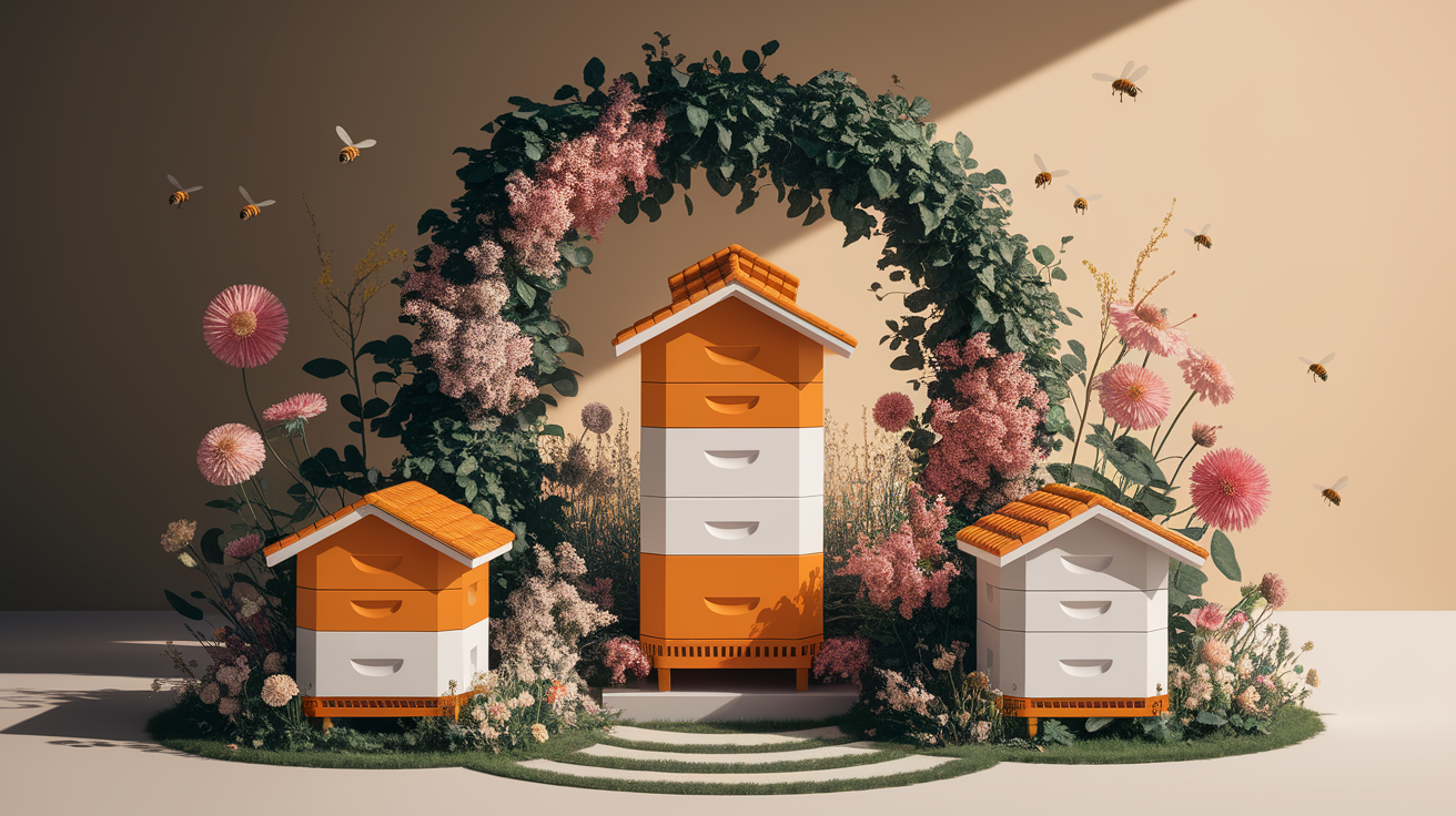 A conceptual illustration representing Strategic Hive Placement and Setup. Visualize the main ideas: . Creative but clear representation of the concept. Style: photorealistic. high quality, detailed, professional, clean composition, good lighting, sharp focus, well-composed. high quality, professional, detailed, well-composed