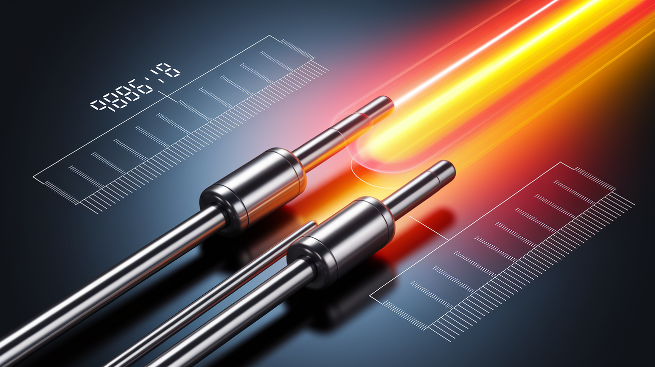 A conceptual illustration representing How Thermocouples Measure Temperature. Visualize the main ideas: . Creative but clear representation of the concept. Style: photorealistic. high quality, detailed, professional, clean composition, good lighting, sharp focus, well-composed. high quality, professional, detailed, well-composed