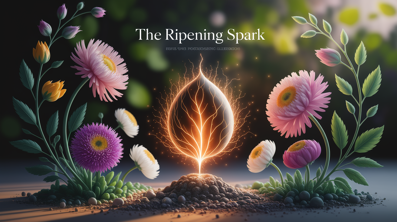 A conceptual illustration representing Introduction â€“ The Ripening Spark. Visualize the main ideas: . Creative but clear representation of the concept. Style: photorealistic. high quality, detailed, professional, clean composition, good lighting, sharp focus, well-composed. high quality, professional, detailed, well-composed
