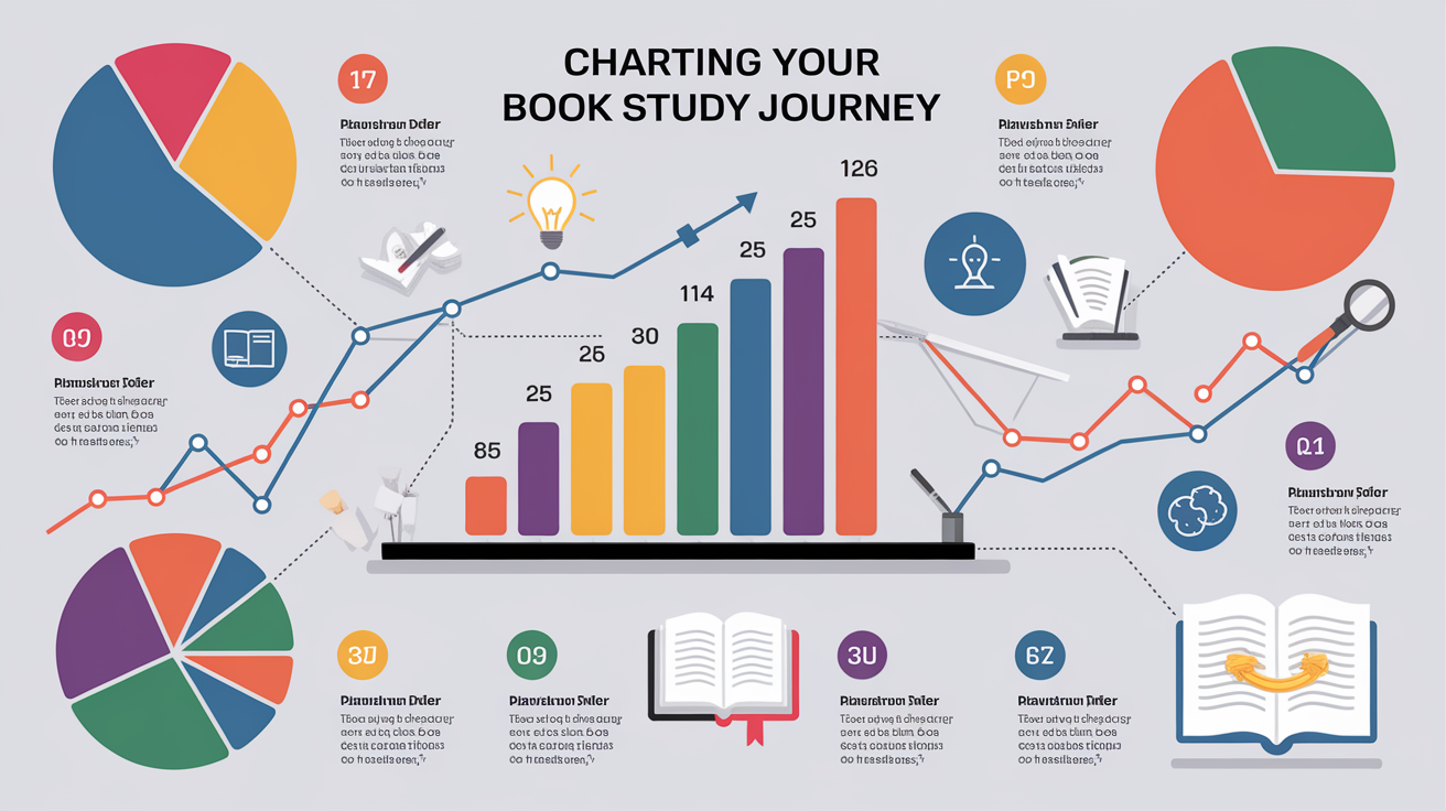 A clean, professional data visualization or infographic related to Introduction - Charting Your Book Study Journey. Include elements like charts, graphs, or statistical representations. Focus on . Style: photorealistic. high quality, detailed, professional, clean composition, good lighting, sharp focus, well-composed. high quality, professional, detailed, well-composed