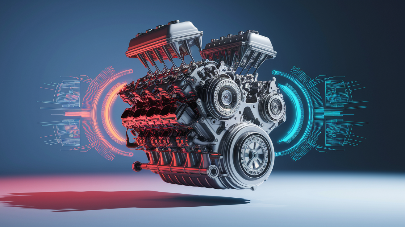 A conceptual illustration representing Engine Essentials Unveiled. Visualize the main ideas: . Creative but clear representation of the concept. Style: photorealistic. high quality, detailed, professional, clean composition, good lighting, sharp focus, well-composed. high quality, professional, detailed, well-composed