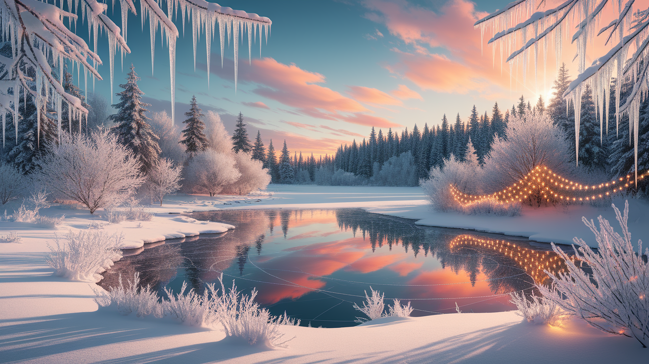 A conceptual illustration representing Final Sparkle â€“ Wrapping Up Winterâ€™s Shine. Visualize the main ideas: . Creative but clear representation of the concept. Style: photorealistic. high quality, detailed, professional, clean composition, good lighting, sharp focus, well-composed. high quality, professional, detailed, well-composed
