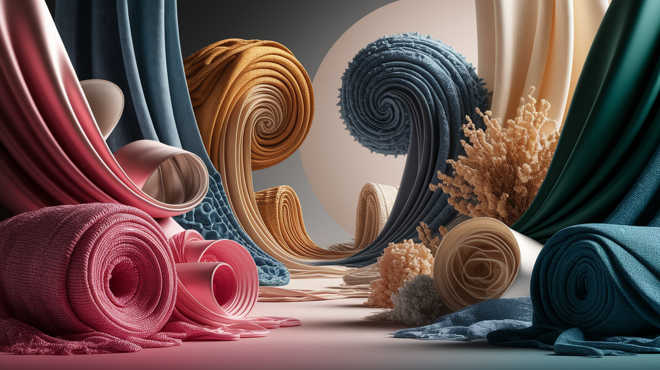 A conceptual illustration representing Fabric Types and Weave Impact. Visualize the main ideas: . Creative but clear representation of the concept. Style: photorealistic. high quality, detailed, professional, clean composition, good lighting, sharp focus, well-composed. high quality, professional, detailed, well-composed