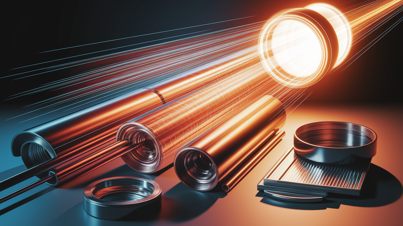 A conceptual illustration representing How Thermal Radiation Lights Up Metals. Visualize the main ideas: . Creative but clear representation of the concept. Style: photorealistic. high quality, detailed, professional, clean composition, good lighting, sharp focus, well-composed. high quality, professional, detailed, well-composed