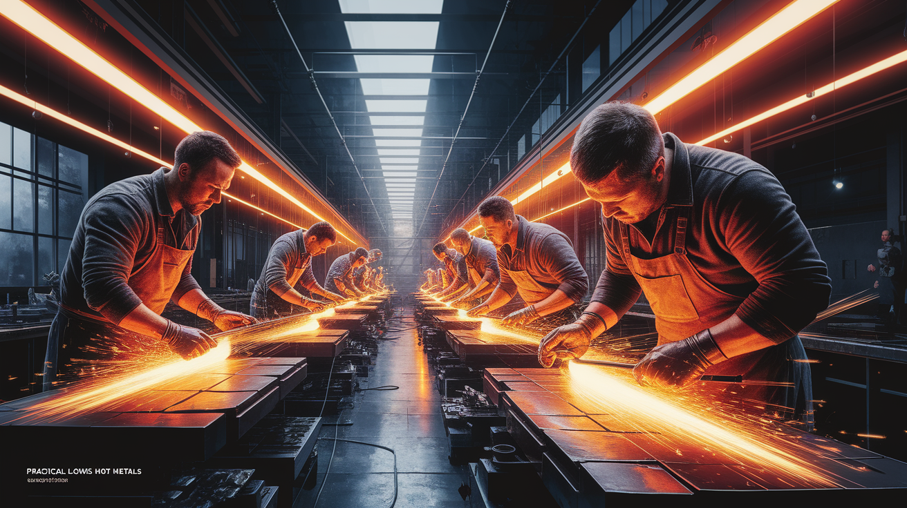 A conceptual illustration representing Practical Glows: How We Use Hot Metals. Visualize the main ideas: . Creative but clear representation of the concept. Style: photorealistic. high quality, detailed, professional, clean composition, good lighting, sharp focus, well-composed. high quality, professional, detailed, well-composed